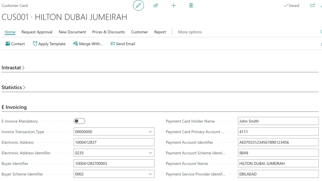 Ensuring these fields are correctly maintained in Business Central helps avoid invoice validation failures